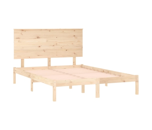 Estructura de cama sin colchón madera maciza de pino 140x190 cm
