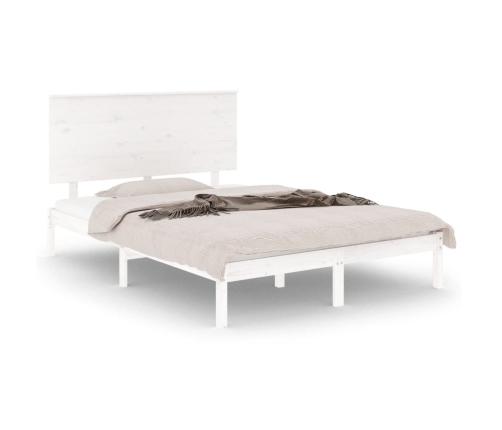 Estructura de cama sin colchón madera de pino blanca 140x190 cm