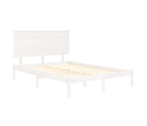 Estructura de cama sin colchón madera de pino blanca 140x190 cm