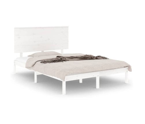 Estructura de cama sin colchón madera de pino blanca 120x200 cm