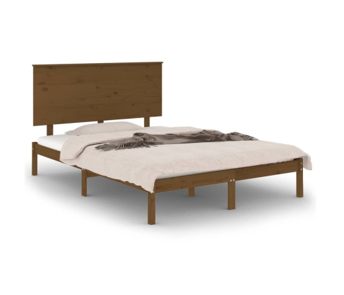 Estructura cama sin colchón madera pino marrón miel 120x200 cm