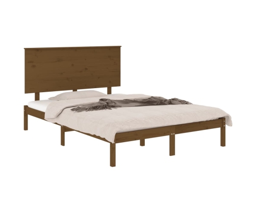 Estructura cama sin colchón madera pino marrón miel 120x200 cm