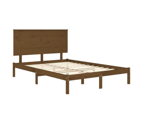 Estructura cama sin colchón madera pino marrón miel 120x200 cm