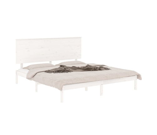 Estructura de cama madera maciza blanca King Size 150x200 cm