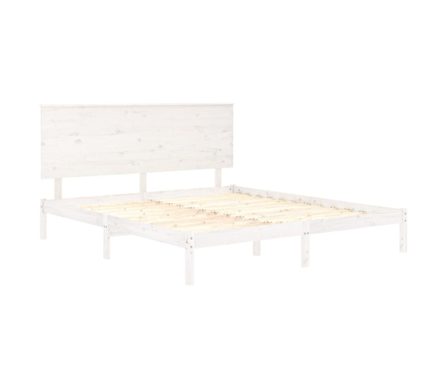 Estructura de cama madera maciza blanca King Size 150x200 cm