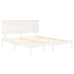 Estructura de cama madera maciza blanca King Size 150x200 cm