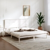 Estructura de cama madera maciza blanca King Size 150x200 cm