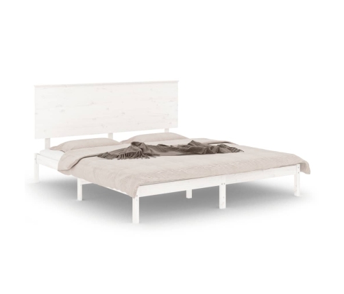 Estructura de cama madera maciza blanco Supe King 180x200 cm