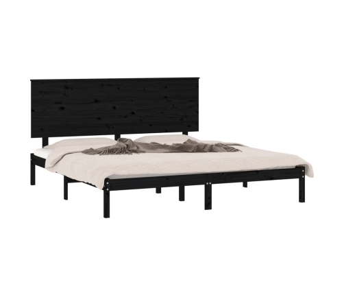 Estructura de cama de madera maciza de pino negro 200x200 cm