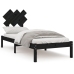 Estructura cama madera maciza individual negro 75x190 cm