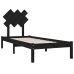 Estructura cama madera maciza individual negro 75x190 cm