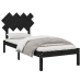 Estructura de cama individual de madera maciza negro 90x190 cm