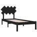 Estructura de cama individual de madera maciza negro 90x190 cm