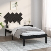 Estructura de cama individual de madera maciza negro 90x190 cm