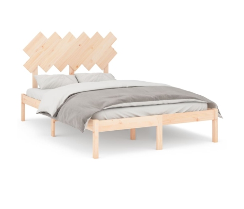 Estructura de cama doble pequeña de madera maciza 120x190 cm