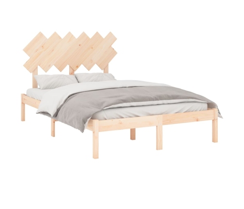 Estructura de cama doble pequeña de madera maciza 120x190 cm