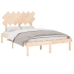 Estructura de cama doble pequeña de madera maciza 120x190 cm