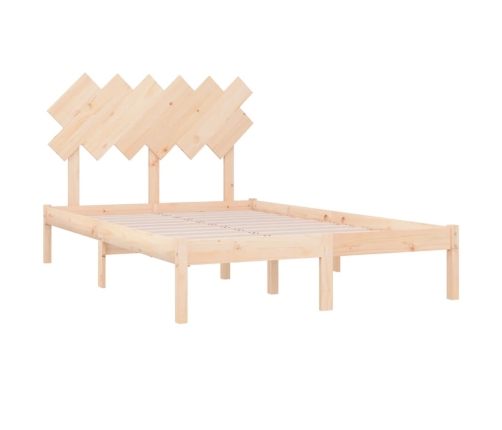 Estructura de cama doble pequeña de madera maciza 120x190 cm