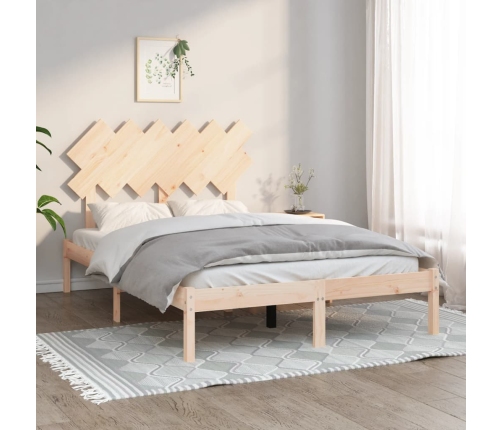 Estructura de cama doble pequeña de madera maciza 120x190 cm