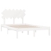 Estructura de cama doble de madera maciza blanco 135x190 cm