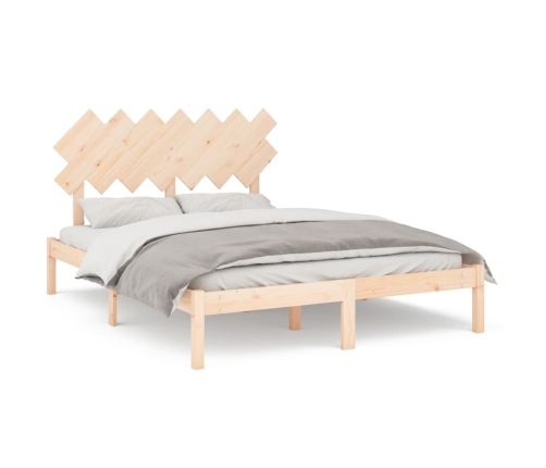 vidaXL Estructura de cama doble madera maciza 140x190 cm