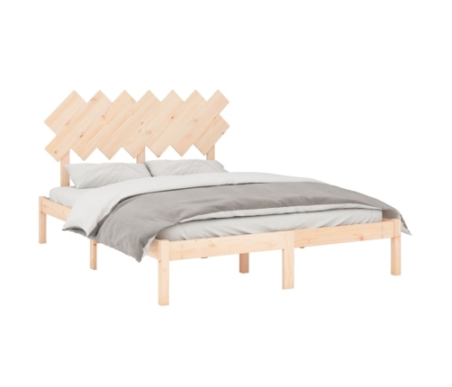 vidaXL Estructura de cama doble madera maciza 140x190 cm