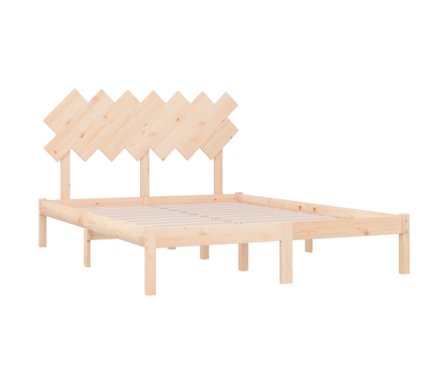 vidaXL Estructura de cama doble madera maciza 140x190 cm