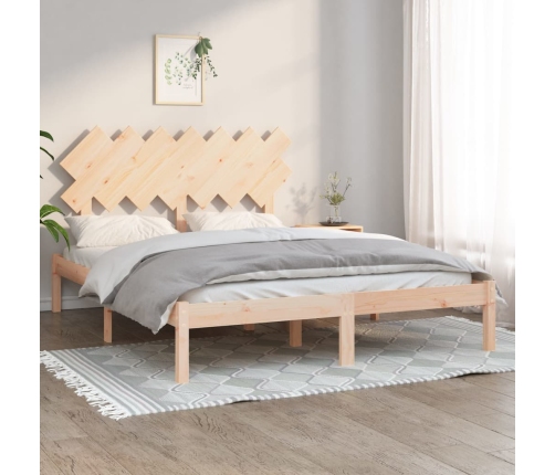 vidaXL Estructura de cama doble madera maciza 140x190 cm