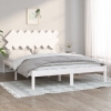 vidaXL Estructura de cama doble madera maciza blanca 140x190 cm