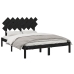 Estructura de cama de madera maciza negra 140x190 cm