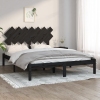 Estructura de cama de madera maciza negra 140x190 cm