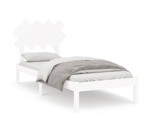 Estructura de cama de madera maciza blanca 90x190 cm