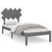 Estructura de cama de madera maciza gris 90x190 cm