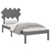 Estructura de cama de madera maciza gris 90x190 cm