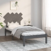 Estructura de cama de madera maciza gris 90x190 cm