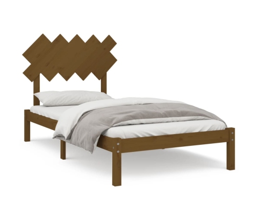 Estructura de cama de madera maciza marrón miel 100x200 cm