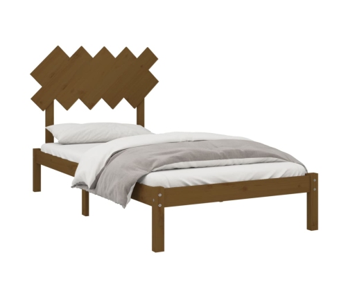 Estructura de cama de madera maciza marrón miel 100x200 cm