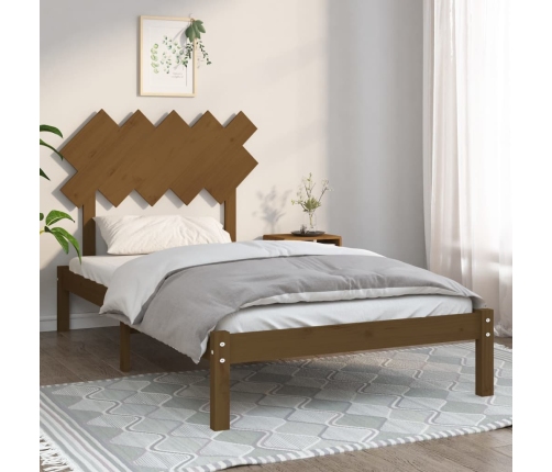 Estructura de cama de madera maciza marrón miel 100x200 cm