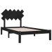 vidaXL Estructura de cama de madera maciza negro 100x200 cm