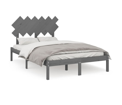 Estructura de cama de madera maciza gris 120x200 cm