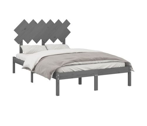 Estructura de cama de madera maciza gris 120x200 cm