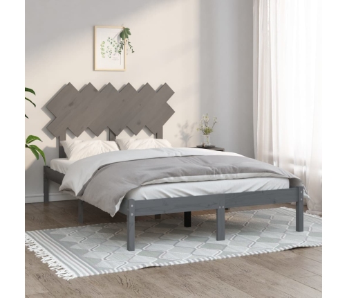 Estructura de cama de madera maciza gris 120x200 cm