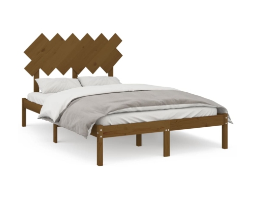 Estructura de cama de madera maciza marrón miel 120x200 cm