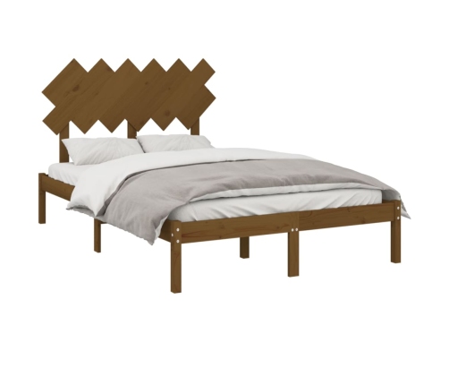 Estructura de cama de madera maciza marrón miel 120x200 cm