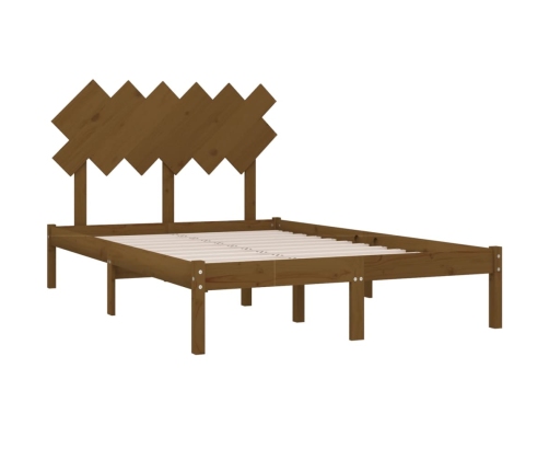 Estructura de cama de madera maciza marrón miel 120x200 cm