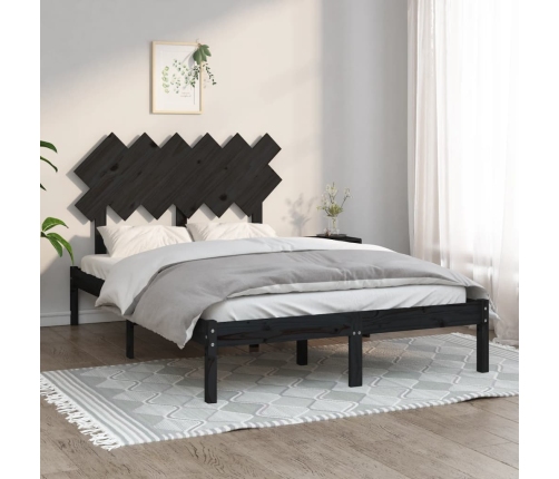 Estructura de cama madera maciza negro 120x200 cm