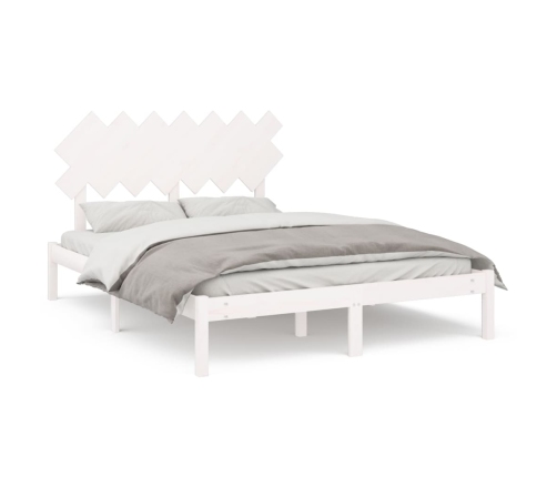 Estructura de cama madera maciza blanco 140x200 cm