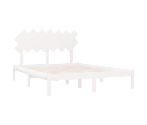 Estructura de cama de madera maciza blanco 150x200 cm