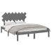 Estructura de cama de madera maciza gris 150x200 cm