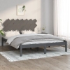 vidaXL Estructura de cama de madera maciza gris 150x200 cm